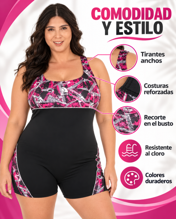Producto - ENTERITO QUICKLY CON PIERNA Y RECORTE EN EL BUSTO - TALLES PLUS ( 7 - 8) - 2