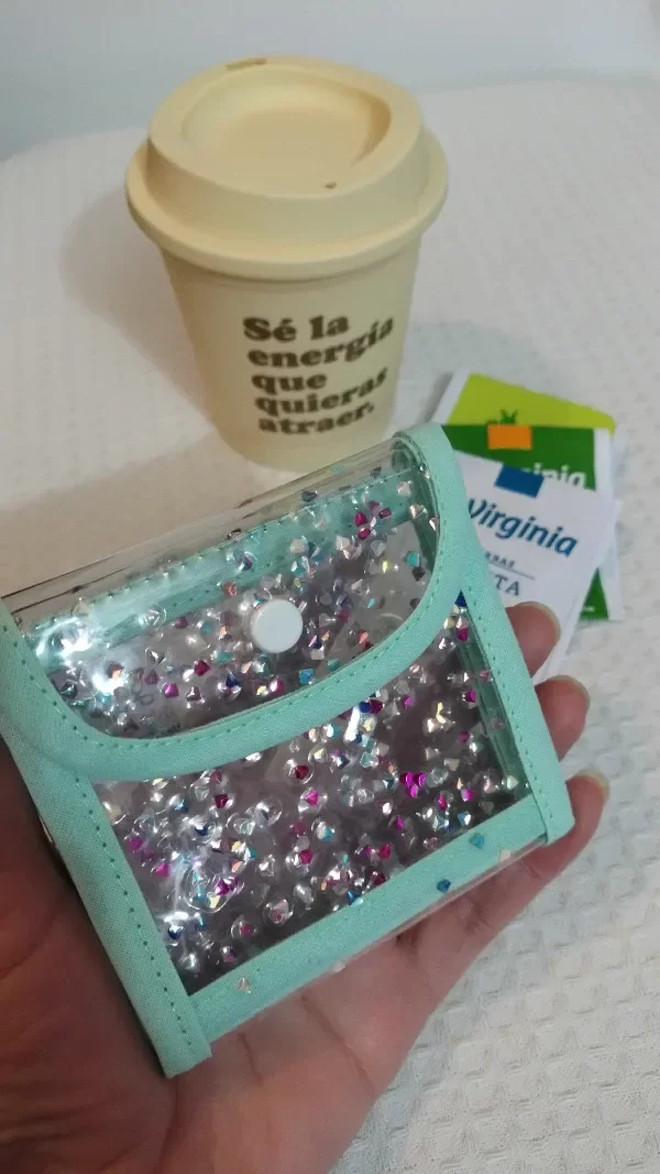 Producto - PORTA SAQUITO DE TE VERDE AGUA CON BLANCO