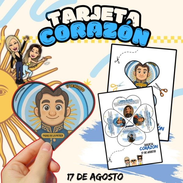 Producto - TARJETA CORAZÓN. 17 DE AGOSTO