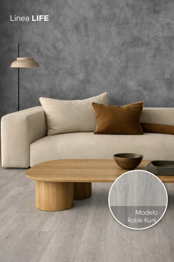 Producto - Piso Vinilico Spc Click Roble Kurk 5mm Con Manta