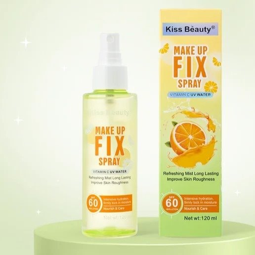 Producto - Fijador de maquillaje con protección solar 60spf Naranja - Kiss Beauty
