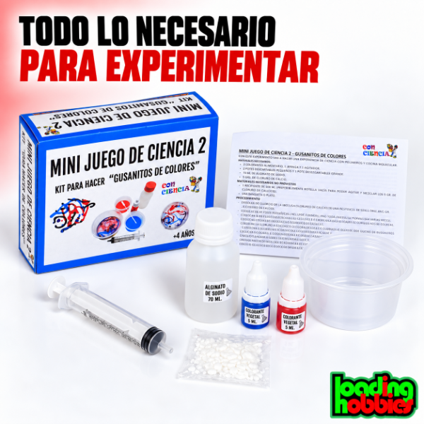 Producto - Mini Juego De Ciencia 2 Gusanitos De Colores Niños +4 Años - 1