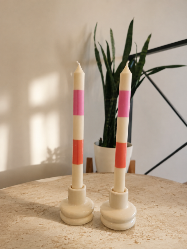 Producto - Vela Candy, naranja y rosa - 1
