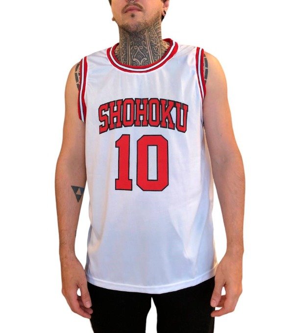 Producto - Camiseta Basket Shohoku 10 Slam Dunk BLANCA Cosplay Otorii Anime
