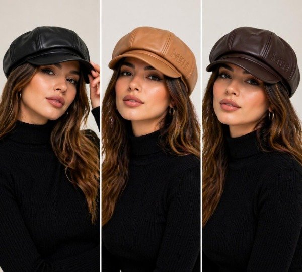 Producto - Boina Mujer Ecocuero 3 Colores CC