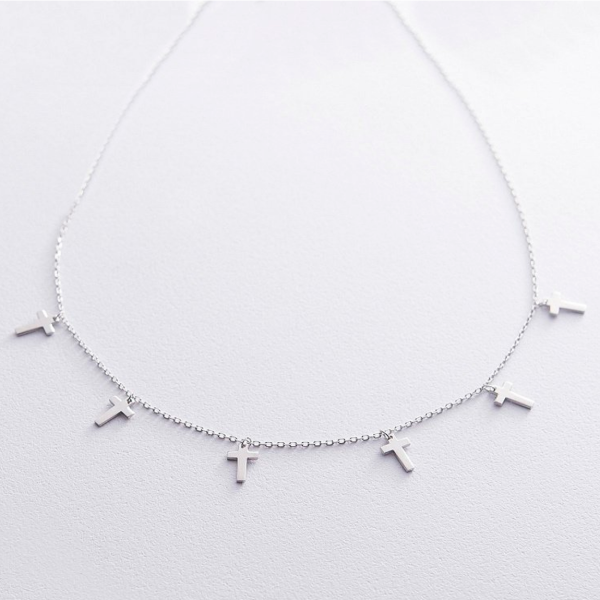 Producto - PROMO Collar Con Cruces De Acero Plateado (PACK X2 UNIDADES)