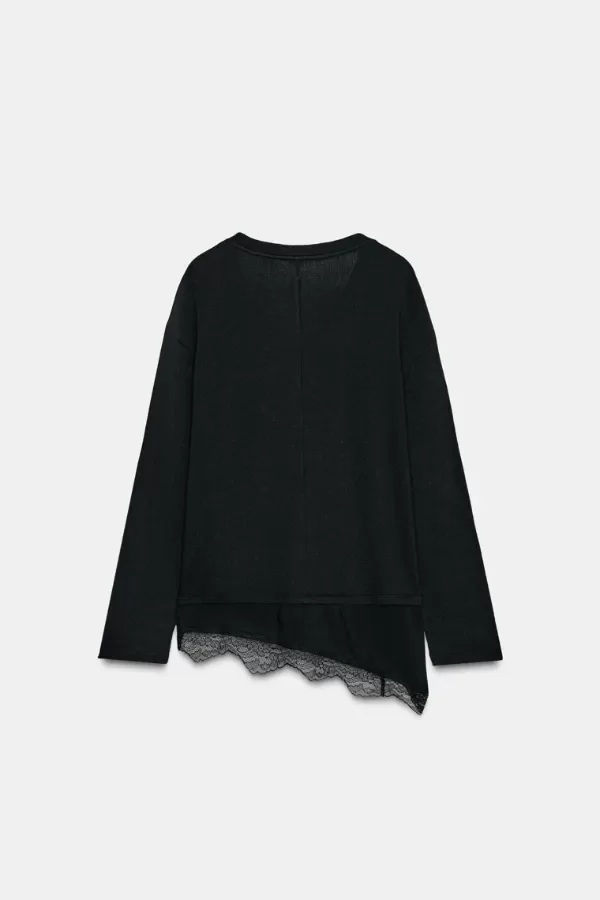 Producto - Remera combinada con encaje Zara - 1