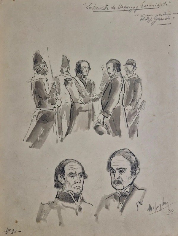 Producto - Melgarejo Muñoz, Wladimiro - 3 dibujos para Campaña en el Ejército Grande, 1950 - 1