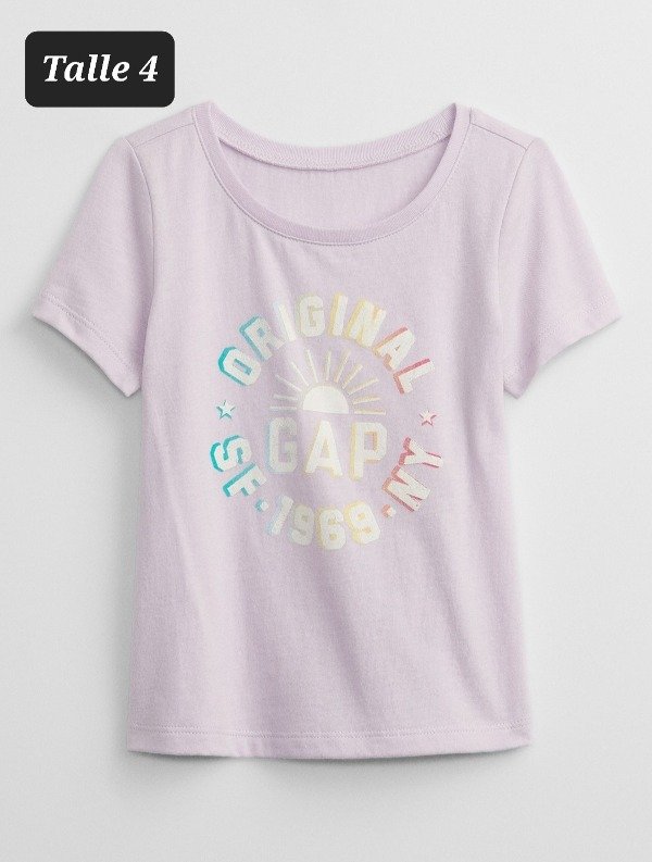 Remera manga corta gap talle 4 lila