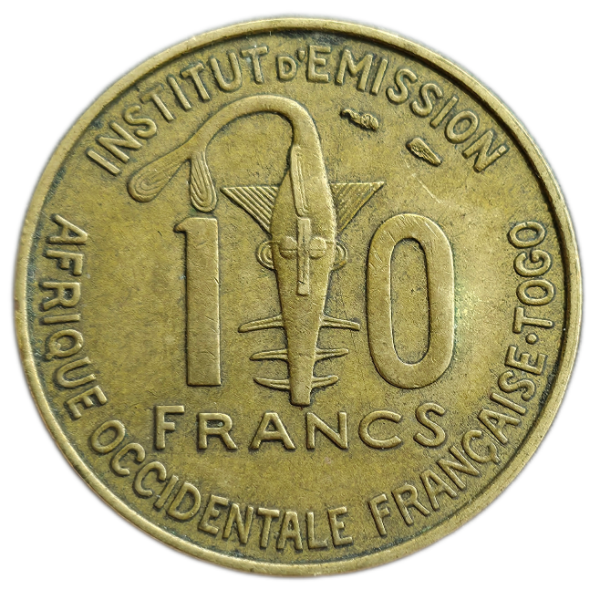Producto - Togo 10 Francos 1957 (África occidental francesa y Togo) Km#8 VF