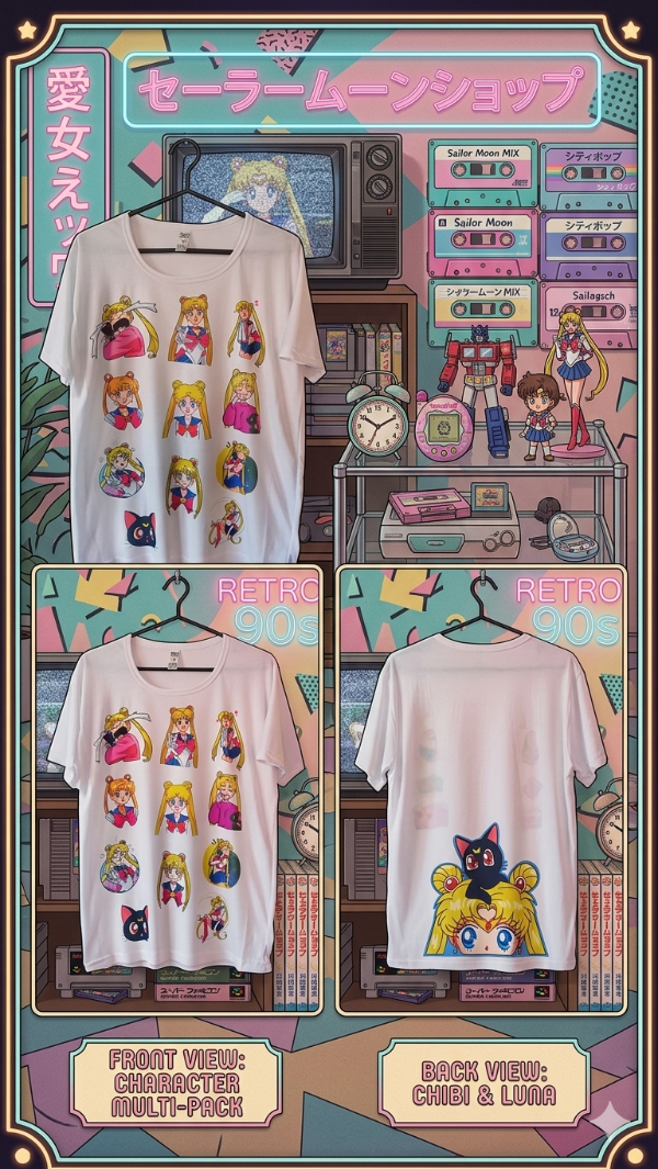 Producto - Remera Mujer Sailor Moon Full Estampa Espalda