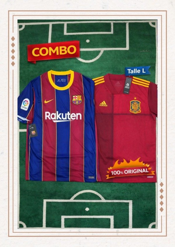 Producto - Combo Barcelona + Selección España Originales Nike Adidas Talle L