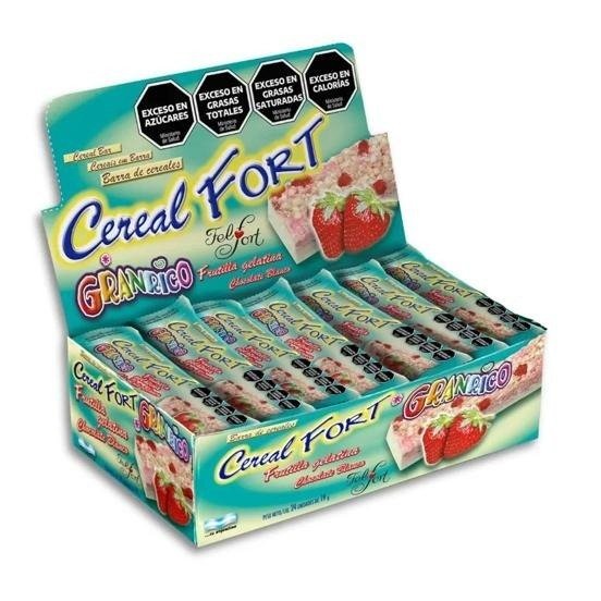 Producto - Felfort Cereal Fort 19 gr x 24 u GranRico Frutilla Gelatina Chocolate Blanco