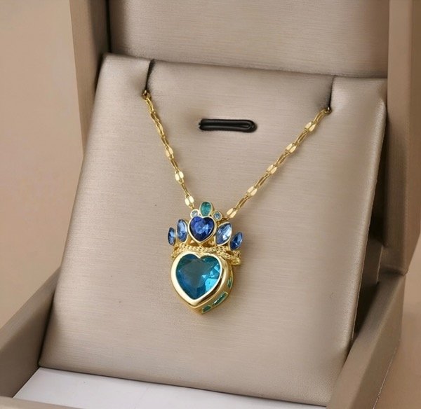 Producto - Collar de corazón celeste Barbie