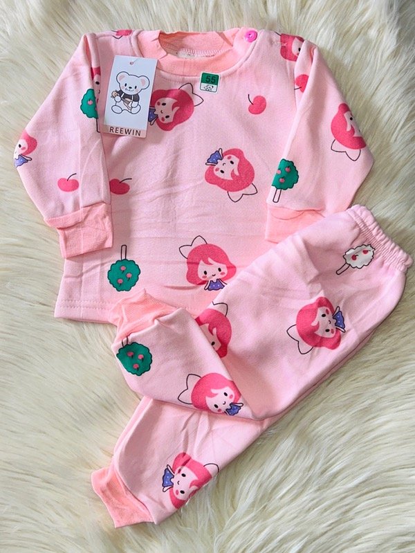 Producto - PIJAMA IMPORTADO BABY ROSA CEREZAS (CAMISETA + PANTALÓN)