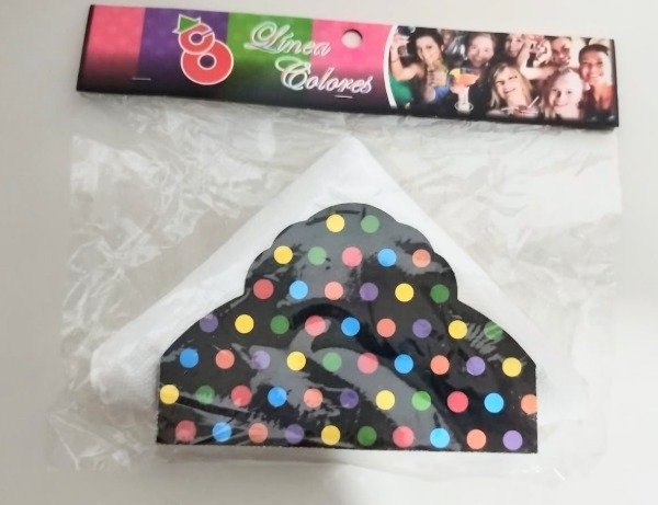 Producto - Servilletero con servilletas negro con lunares disco vintage