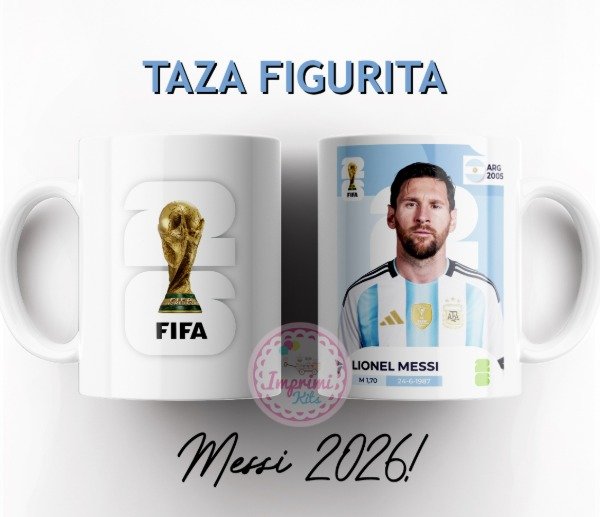 Producto - Plantillas Tazas Figuritas Messi Mundial 2026 Diseños Sublimar #t664