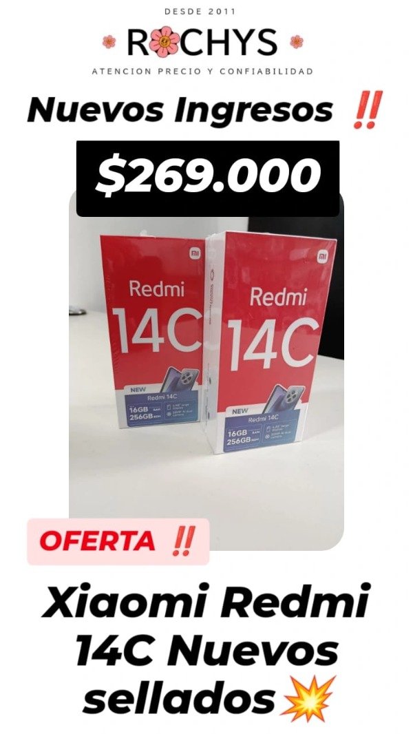 Producto - redmi 14C de 256gb nuevo sellado en oferta