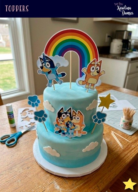Producto - Cake Topper Bluey Imprimible. Figuras Adorno