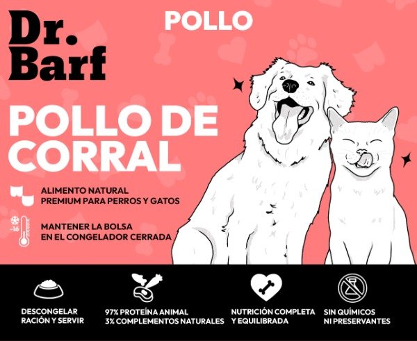 Producto - DR.BARF Pollo del Corral 10 Kg (Para Perros y Gatos)