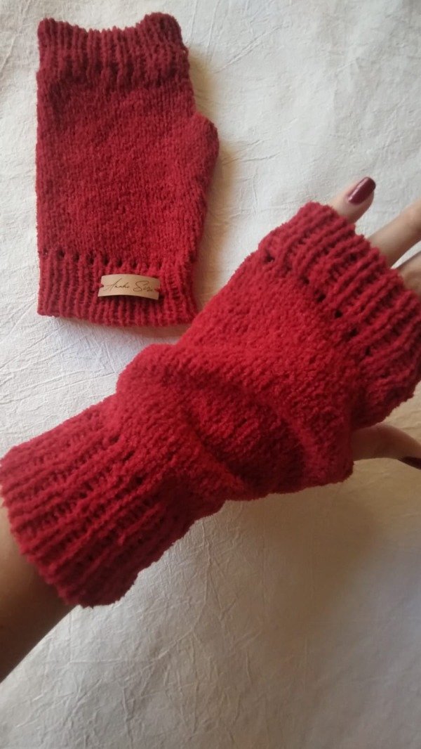 Producto - Mitones a máquina - Rojo