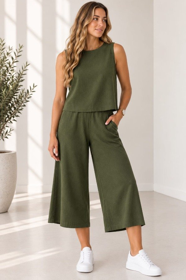 Producto - Conjunto de Lino Remera sin Mangas - 4