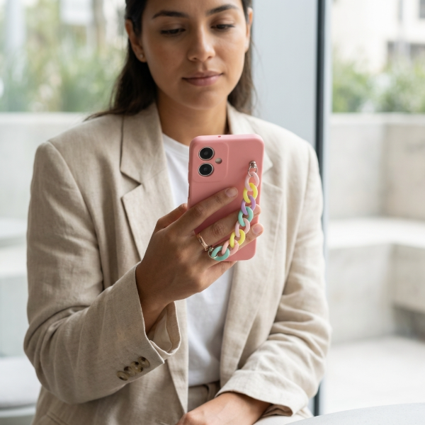 Producto - Rosa silicona + correa colores