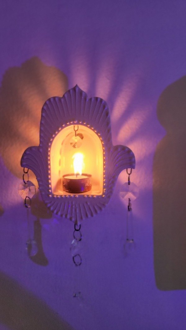 Producto - Luminaria linea Sitara Caireles. HAMSA BLANCA 2 - 3
