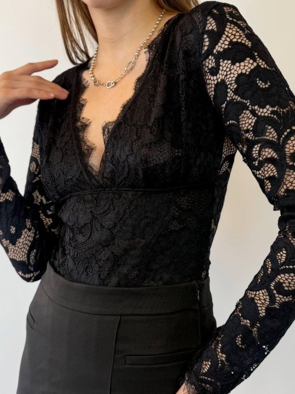 Producto - Body Encaje Negro L5651