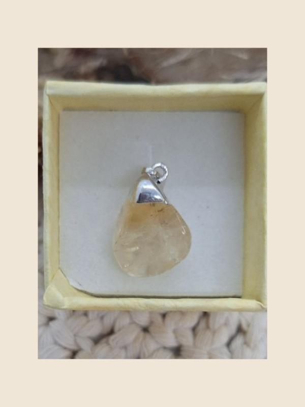 Producto - Dije mini "Citrino" rolado con baño de plata