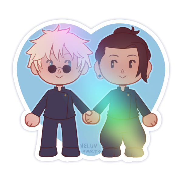 Producto - gojo x geto - sticker holográfico