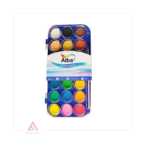 Producto - ALBA acuarelas en estuche x 21 colores