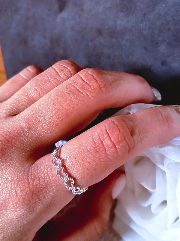 Producto - Anillo eslabones corazon brisuras PLATA 925
