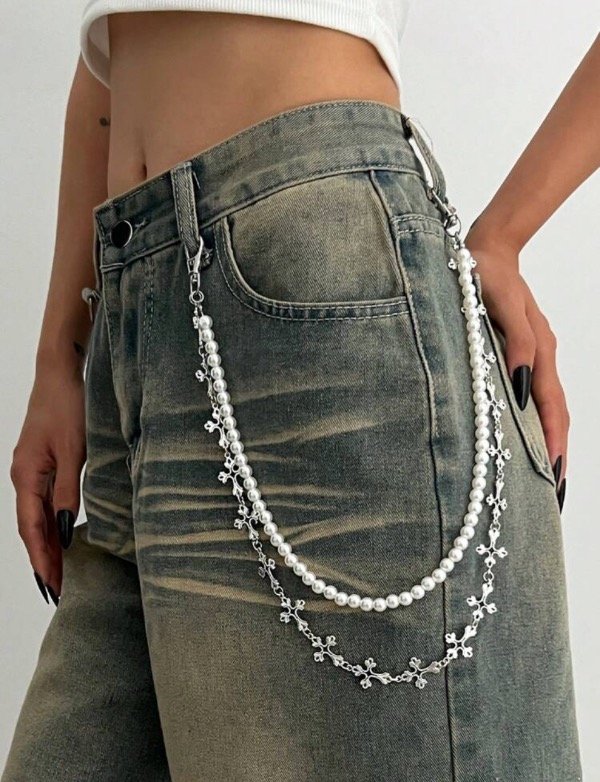 Producto - Cadena cruces y perlas