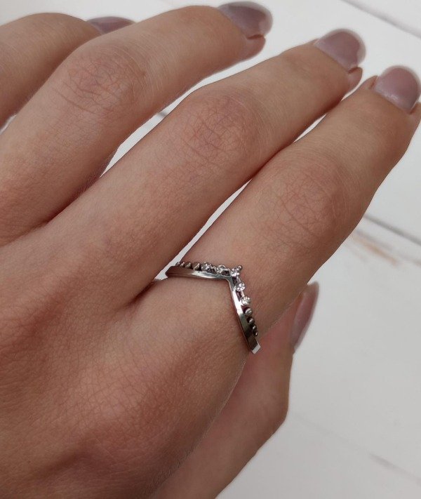 Producto - Anillo en V con Strass - 0