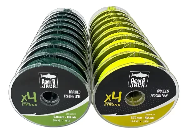 Producto - Multifilamento Amberjack 4x X 100 Metros 0.12MM AMARILLO