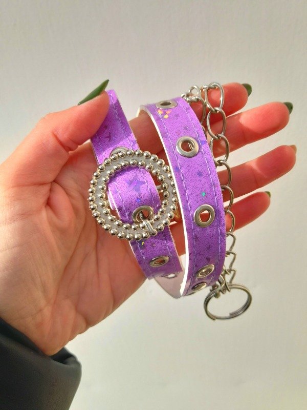 Producto - Cinto con tachas y cadena 60cm