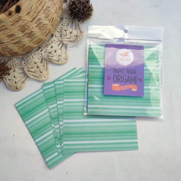 Producto - Rayas verdes simple faz 10x10 24 papeles