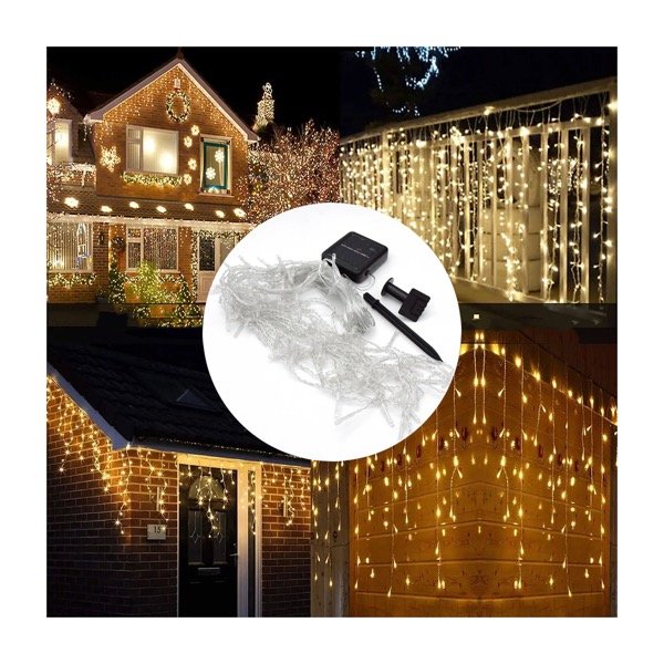 Producto - Cortina Led Lluvia 4x0.6mts Luz Solar Evento Efectos Navidad
