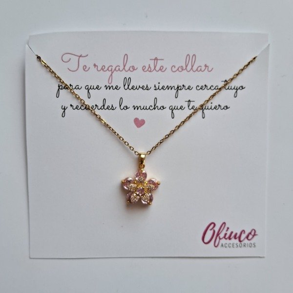 Producto - Collar flor giratorio rosa