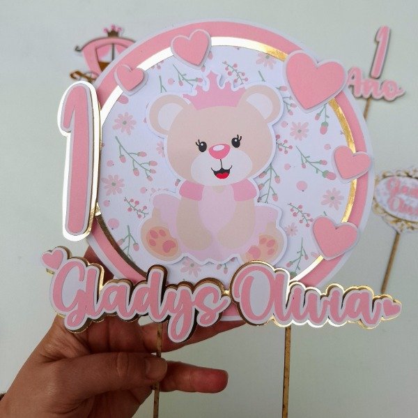 Producto - CAKE TOPPER OSITA CORONA - 1