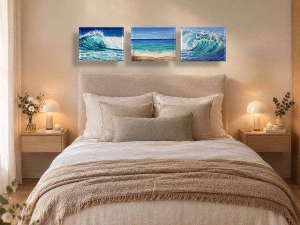 Producto - Obra TRIPTICO PLAYAS 120x30cm - 1