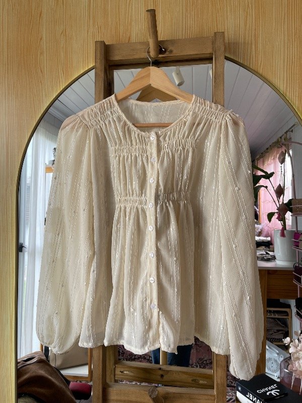 Producto - Blusa Manteca Brillitos - 1