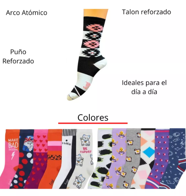 Producto - Medias 3/4 de algodón estampadas.