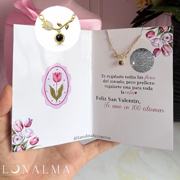 Producto - Collar: Tulipan Te amo en 100 Idiomas