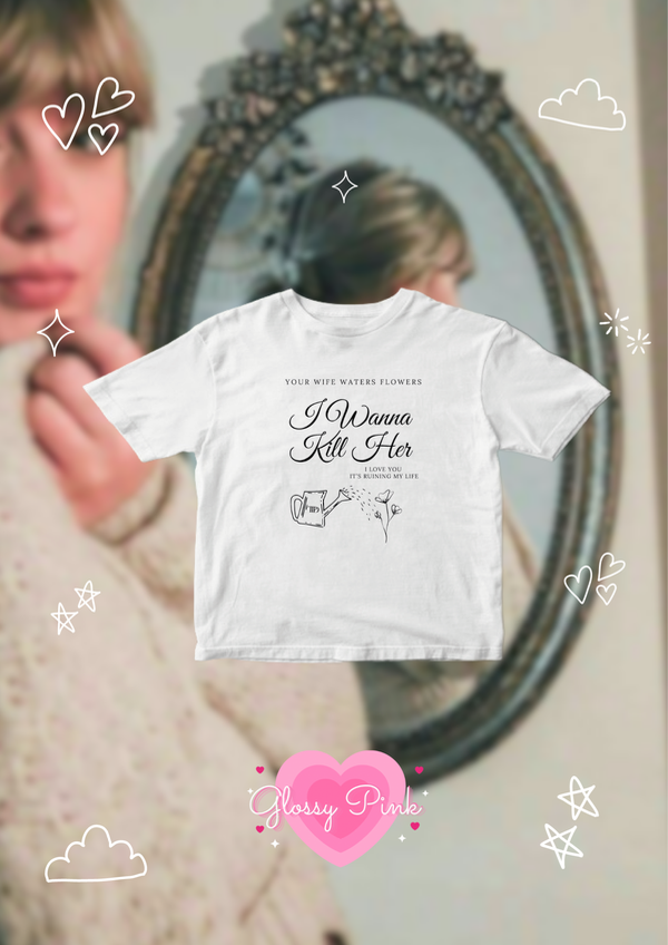 Baby tee i wanna kill her de algodón