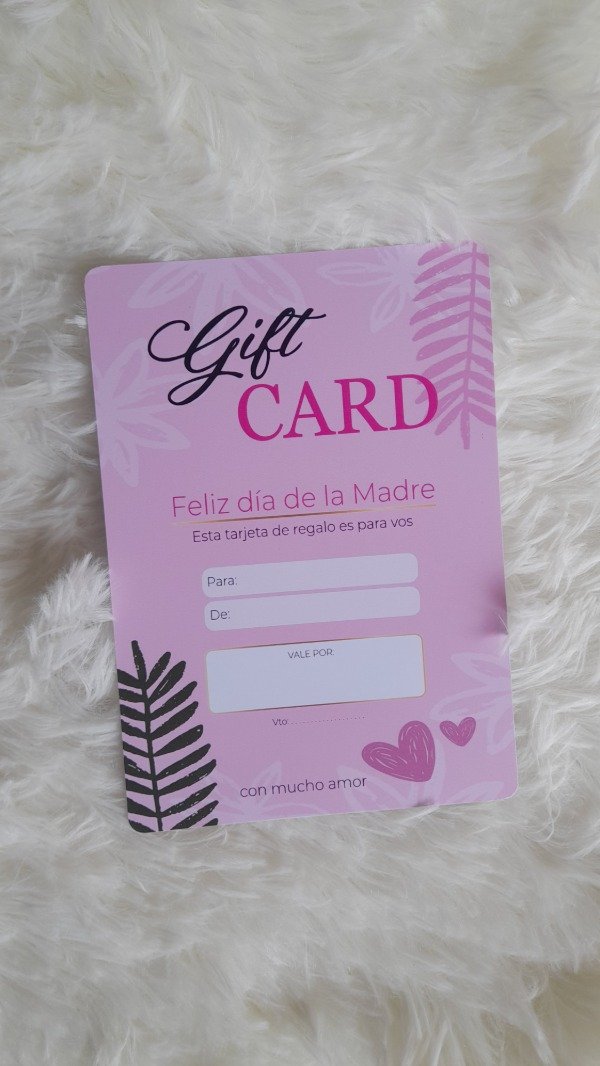 Producto - Gift Card pdf imprimible modelo 2