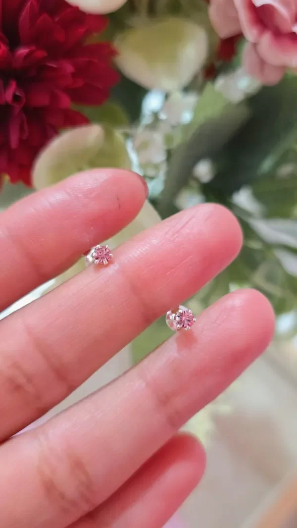 Producto - Aros 4mm cubic rosa AB