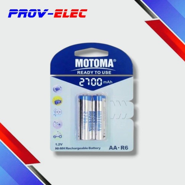 Producto - PILA AA 1,2V 2700mAh RECARGABLE BLISTER x2 MOTOMA