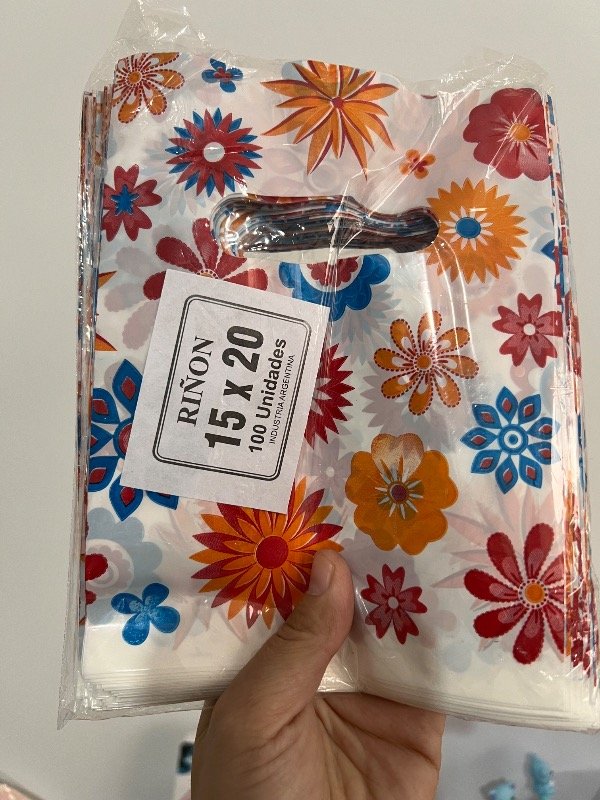 Producto - 100 bolsas 15x20 floreadas